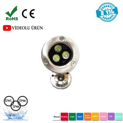 3 Watt Paslanmaz Krom Havuz Armatürü
