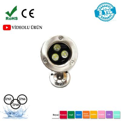 3 Watt Paslanmaz Krom Havuz Armatürü