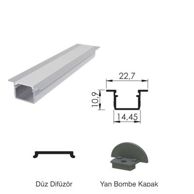300 Cm Alüminyüm Barled (Çubuk) Boş Kasa Profili Sıva Altı
