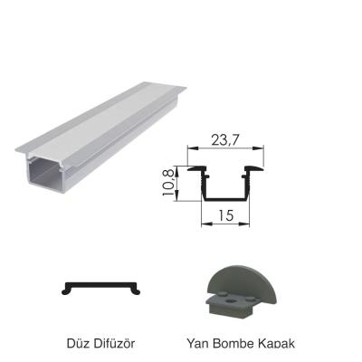 300 Cm Alüminyüm Barled (Çubuk) Boş Kasa Profili Sıva Altı