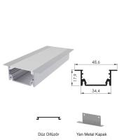 300 Cm Alüminyüm Barled (Çubuk) Boş Kasa Profili Sıva Altı