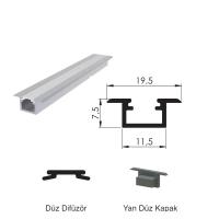 300 Cm Alüminyüm Barled (Çubuk) Boş Kasa Profili Sıva Altı