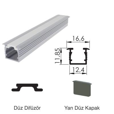 300 Cm Alüminyüm Barled (Çubuk) Boş Kasa Profili Sıva Altı