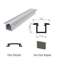 300 Cm Alüminyüm Barled (Çubuk) Boş Kasa Profili Sıva Altı