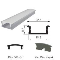 300 Cm Alüminyüm Barled (Çubuk) Boş Kasa Profili Sıva Altı
