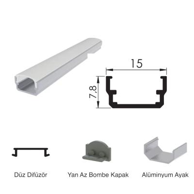 300 Cm Alüminyüm Barled (Çubuk) Boş Kasa Profili Sıva Üstü