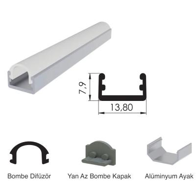 300 Cm Alüminyüm Barled (Çubuk) Boş Kasa Profili Sıva Üstü