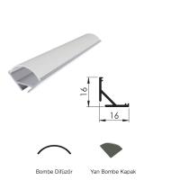 300 Cm Alüminyüm Led Boş Kasa Üçgen Köşe Profil
