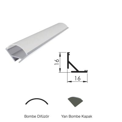 300 Cm Alüminyüm Led Boş Kasa Üçgen Köşe Profil