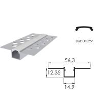 300 Cm Alüminyüm Sıva Altı Led Trimless Boş Kasa Profil