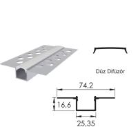 300 Cm Alüminyüm Sıva Altı Led Trimless Boş Kasa Profil