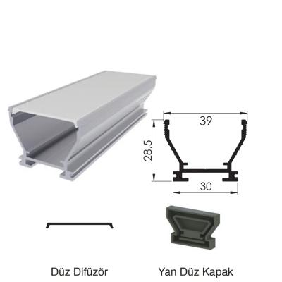 300 Cm Alüminyüm Sıva Üstü Led Linear Boş Kasa Profil