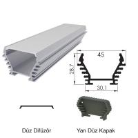 300 Cm Alüminyüm Sıva Üstü Led Linear Boş Kasa Profil