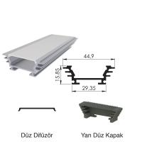 300 Cm Alüminyüm Sıva Üstü Led Linear Boş Kasa Profil