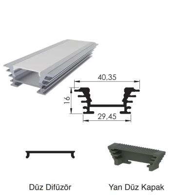 300 Cm Alüminyüm Sıva Üstü Led Linear Boş Kasa Profil