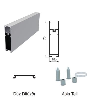 300 Cm Alüminyüm Sıva Üstü Led Linear Boş Kasa Profil