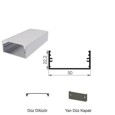 300 Cm Alüminyüm Sıva Üstü Led Linear Boş Kasa Profil