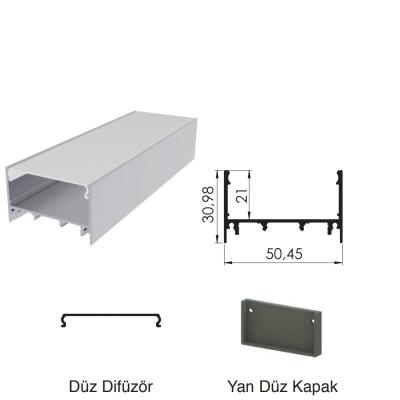 300 Cm Alüminyüm Sıva Üstü Led Linear Boş Kasa Profil