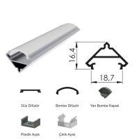 300 Cm Alüminyüm Üçgen Köşe Boş Kasa Profili 