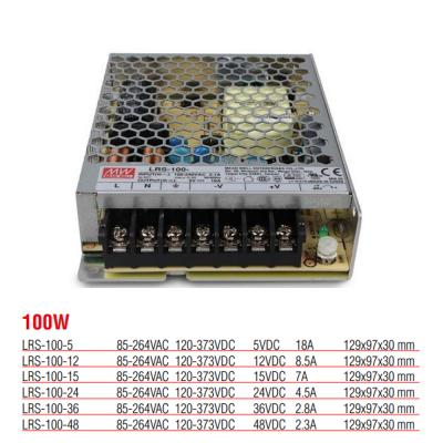 LRS-100-24 Yüksek Verimli Kapalı Tip 100 Watt 24 Vdc 4.5 Amper Güç Kaynağı
