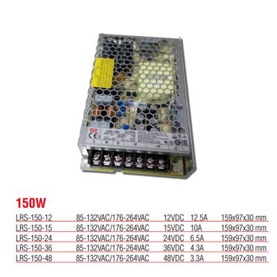 LRS-150-48 Yüksek Verimli Kapalı Tip 150 Watt 48 Vdc 3.3 Amper Güç Kaynağı