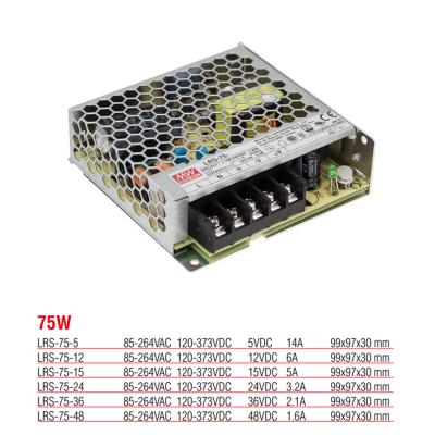 LRS-75-24 Yüksek Verimli Kapalı Tip 75 Watt 24 Vdc 3.2 Amper Güç Kaynağı