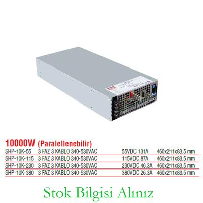 Meanwell SHP-10K-380 Yüksek Verimli 10000 Watt Trifaze Paralellenebilir 380 Vdc 26.3 Amper Standart Güç Kaynağı